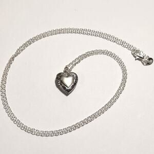 925 Sterling Silver Heart Necklace Locket Valentines Birthday Anniversary Gift